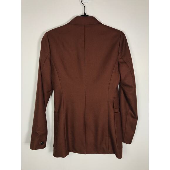 Reiss Finley Double Breasted Textured Twill Rust Brown Blazer Womens Office Work - Picture 9 of 15